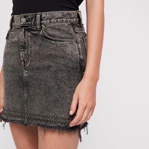 ALL SAINTS Betty Studded Denim Jean Miniskirt